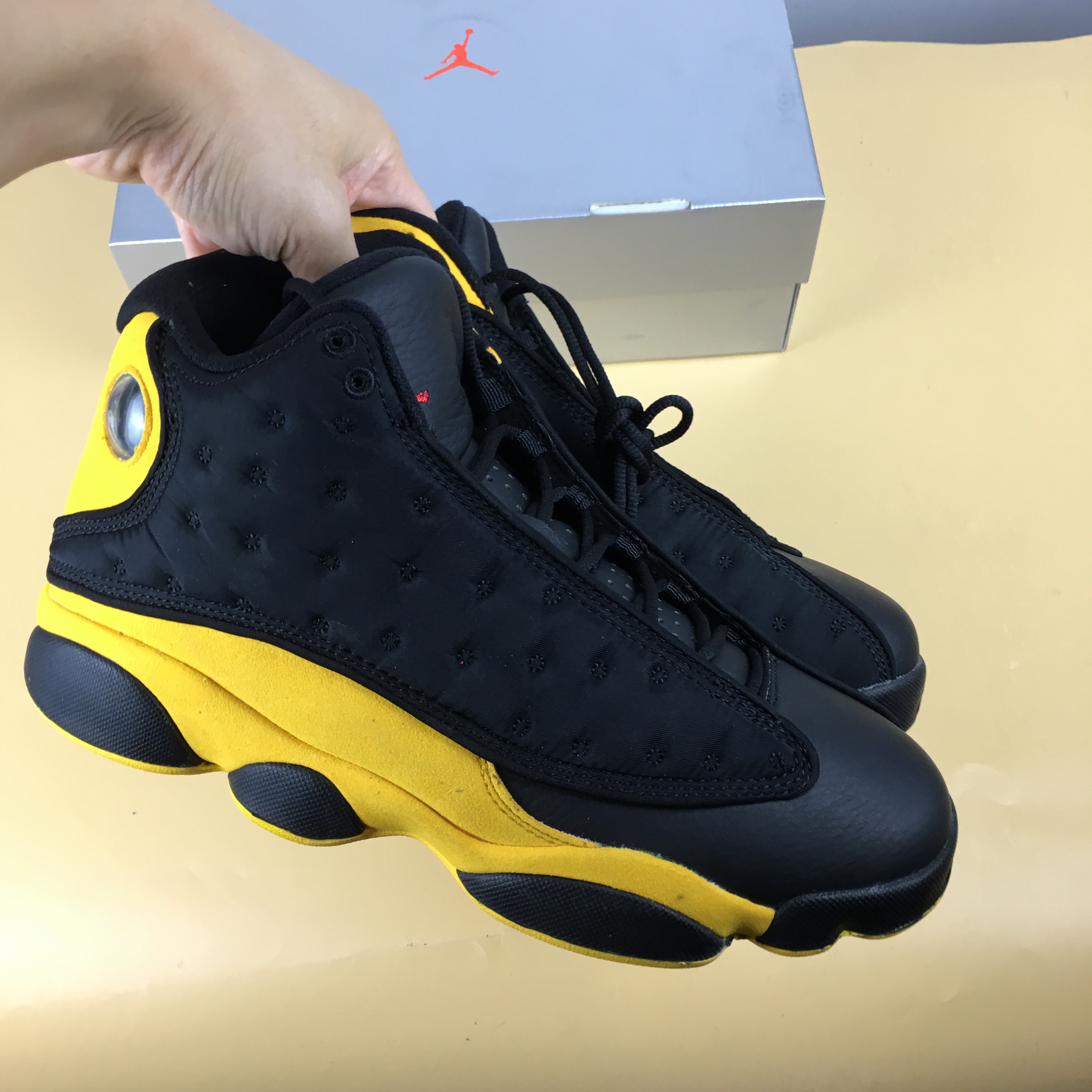 Air Jordan 13 Melo Class of 2003 Black Yellow Red Shoes - Click Image to Close